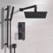 Matte Black Shower Set With Rain Shower Head and Hand Shower